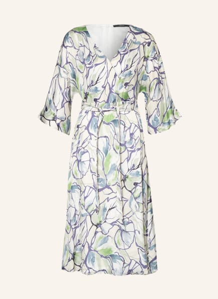 ESPRIT Collection Wrap look dress with 3/4 sleeves, Color: ECRU/ BLUE/ LIGHT GREEN (Image 1)