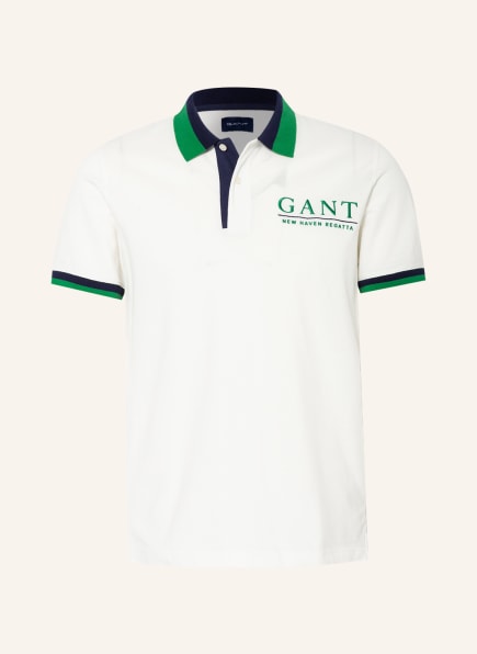 GANT Piqué-Poloshirt , Farbe: CREME/ GRÜN/ DUNKELBLAU (Bild 1)
