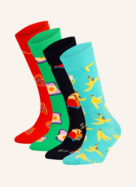 Happy Socks 4er-Pack Socken FOOD FOR THOUGHT mit Geschenkbox, Farbe: 0200 (Bild 1)