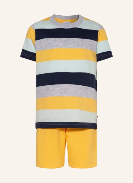 Sanetta Shorty-Schlafanzug , Farbe: DUNKELBLAU/ HELLGRAU/ GELB (Bild 1)