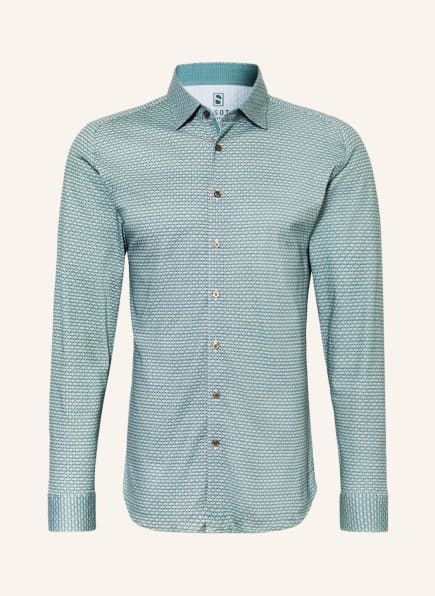 DESOTO Jerseyhemd Slim Fit, Farbe: PETROL/ CAMEL/ ECRU (Bild 1)