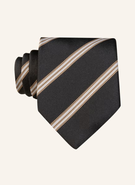 BOSS Krawatte, Farbe: SCHWARZ/ WEISS/ BEIGE (Bild 1)