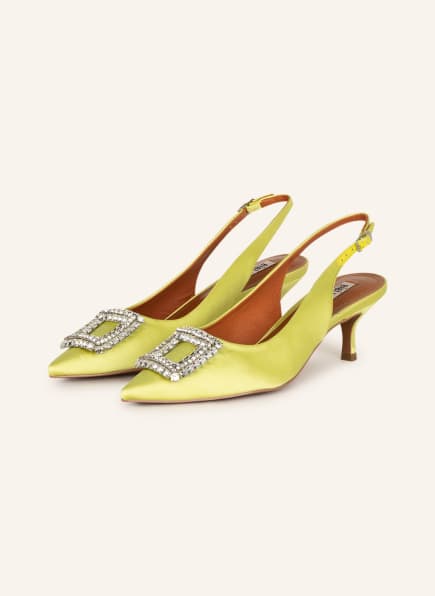 BIBI LOU Slingback pumps with decorative gems in neon green - Buy ...