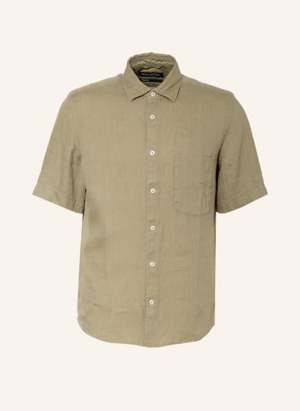 Marc O'Polo Kurzarm-Hemd Regular Fit aus Leinen, Farbe: OLIV (Bild 1)