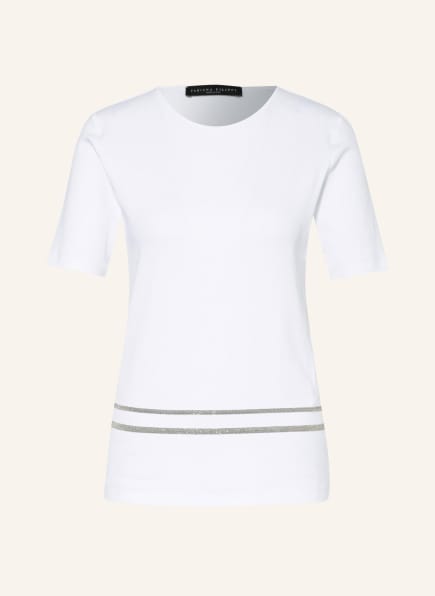 FABIANA FILIPPI T-shirt with decorative gems, Color: WHITE (Image 1)