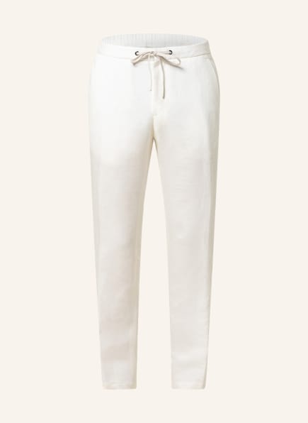 DIGEL Spodnie FERO w stylu dresowym slim fit z lnem, Kolor: ECRU (Obrazek 1)