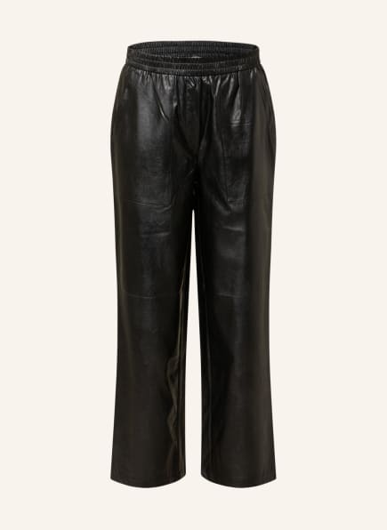oui Leather look culottes in black 