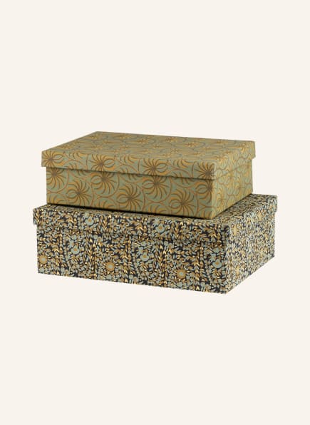BUNGALOW DENMARK Set of 2 storage boxes KOLLAM , Color: BLACK/ OLIVE/ KHAKI (Image 1)