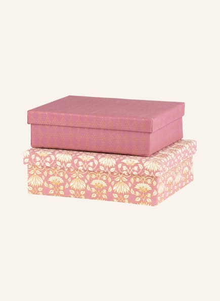 BUNGALOW Set of 2 storage boxes OBLONG S, Color: DUSKY PINK/ ECRU (Image 1)