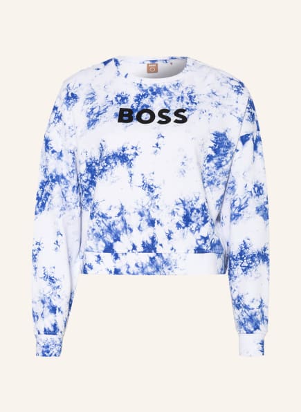 BOSS Cropped-Sweatshirt EBATIKA, Farbe: BLAU/ WEISS (Bild 1)