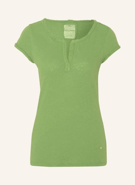 MOS MOSH T-shirt TROY with linen, Color: LIGHT GREEN (Image 1)