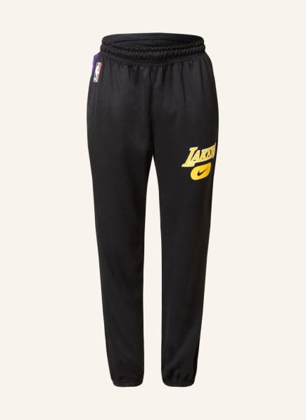 nike sweatpants black and gold