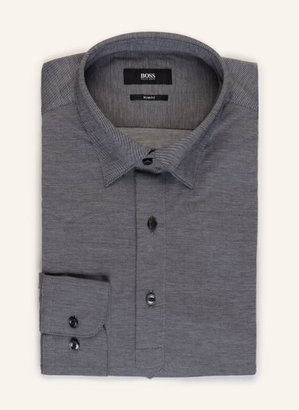 BOSS Jerseyhemd HANK Slim Fit , Farbe: SCHWARZ/ GRAU (Bild 1)