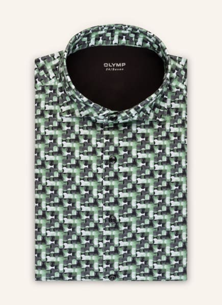 OLYMP Jerseyhemd No. Six 24/Seven super slim, Farbe: GRÜN/ DUNKELGRAU/ WEISS (Bild 1)