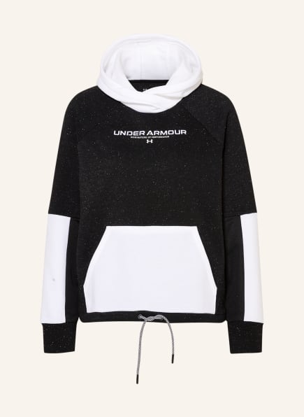 UNDER ARMOUR Fleece hoodie UA RIVAL, Color: BLACK/ WHITE (Image 1)