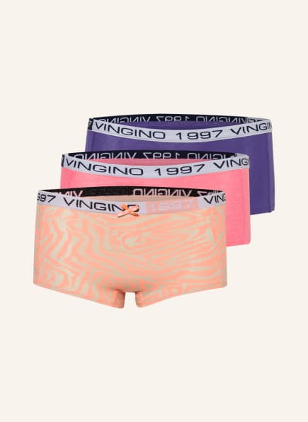 VINGINO 3er-Pack Panties ZEBRA, Farbe: LILA/ PINK/ NEONORANGE (Bild 1)