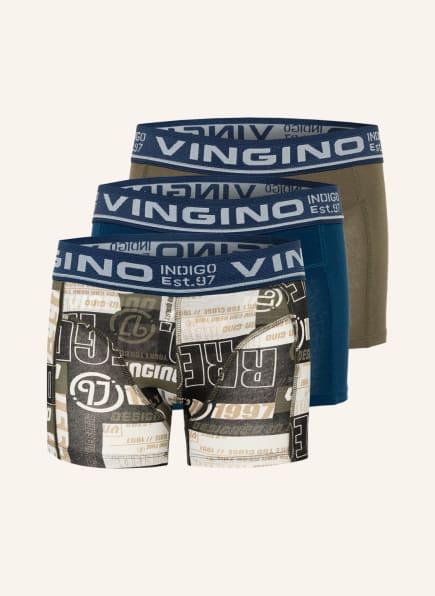VINGINO 3er-Pack Boxershorts BOLD LOGO, Farbe: KHAKI/ BLAU/ SCHWARZ (Bild 1)