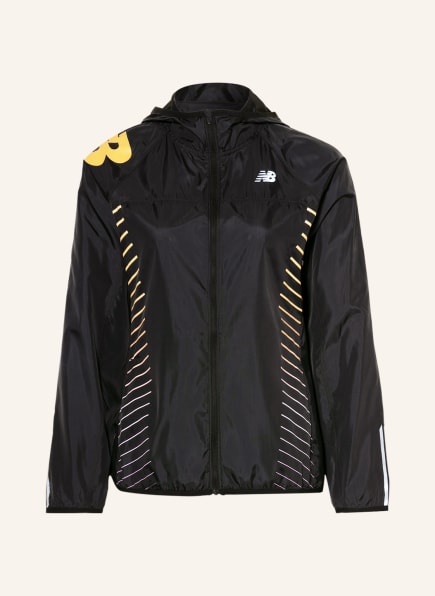 new balance Running jacket ACCELERATE, Color: BLACK/ LIGHT ORANGE (Image 1)