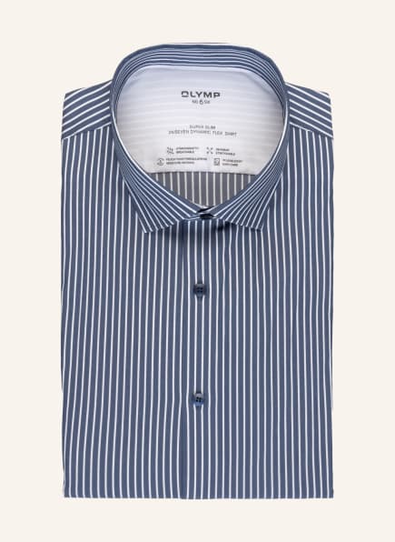 OLYMP Jerseyhemd No. Six 24/Seven super slim, Farbe: BLAU/ WEISS (Bild 1)