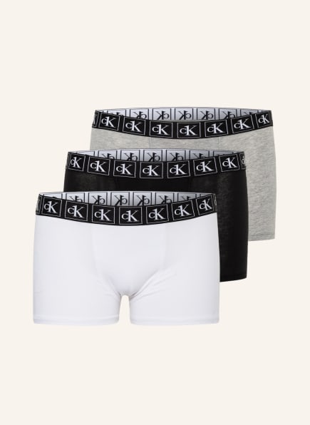 Calvin Klein 3er-Pack Boxershorts CK ONE, Farbe: HELLGRAU/ WEISS/ SCHWARZ (Bild 1)