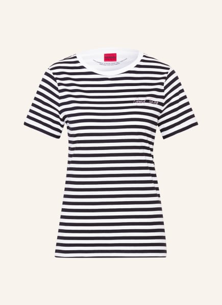 HUGO T-Shirt THE SLIM TEE, Farbe: WEISS/ DUNKELBLAU (Bild 1)
