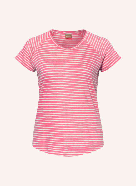 BOSS T-Shirt EDILA aus Leinen, Farbe: WEISS/ ROSA (Bild 1)