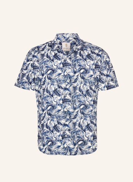 Q1 Manufaktur Resort shirt slim relaxed fit, Color: DARK BLUE/ WHITE (Image 1)