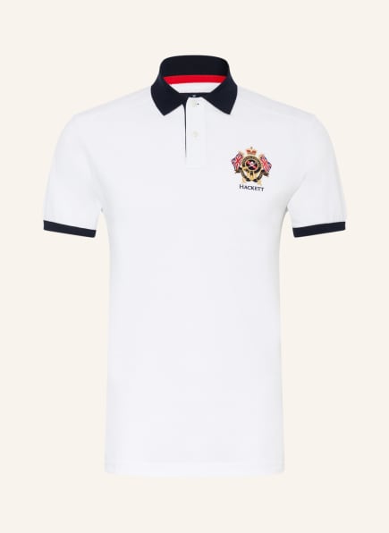 HACKETT LONDON Piqué-Poloshirt Classic Fit, Farbe: WEISS (Bild 1)