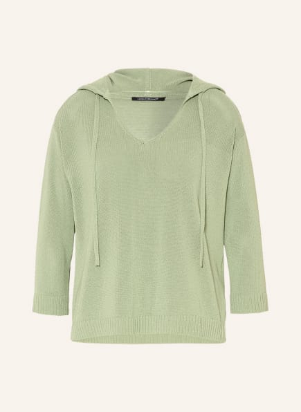 LUISA CERANO Knit hoodie 3/4 sleeve, Color: LIGHT GREEN (Image 1)