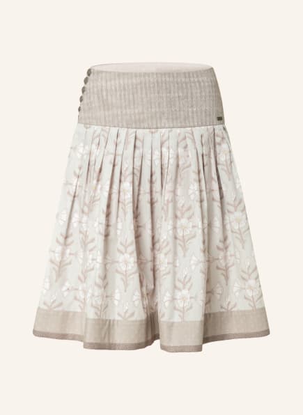 ROCKMACHERIN Trachten skirt MAUABLEAME Classic, Color: TAUPE/ LIGHT GRAY/ WHITE (Image 1)