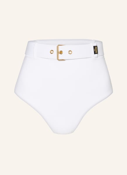 MOSCHINO High-Waist-Bikini-Hose GOLDEN BUCKLE, Farbe: WEISS (Bild 1)