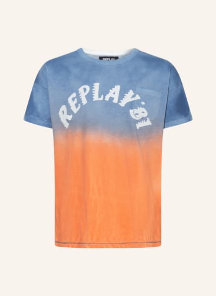 REPLAY T-Shirt, Farbe: HELLBLAU/ ORANGE (Bild 1)