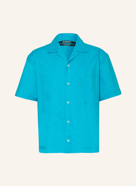 JACQUEMUS Short-sleeved shirt LA CHEMISE BLU comfort fit, Color: TURQUOISE (Image 1)