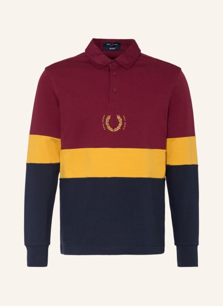 FRED PERRY Jersey-Poloshirt, Farbe: DUNKELROT/ DUNKELGELB/ DUNKELBLAU (Bild 1)
