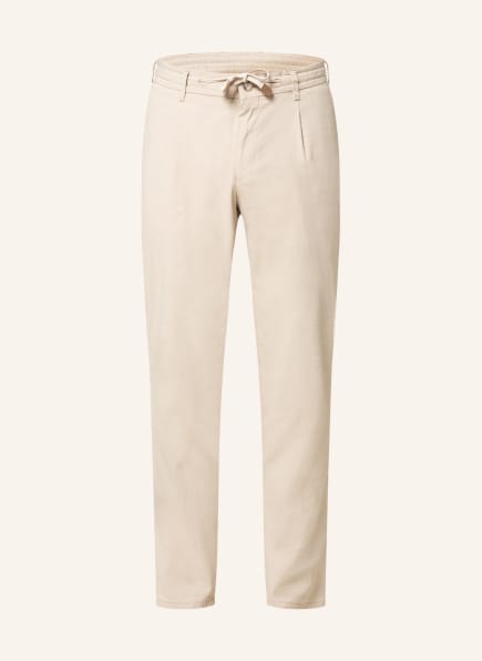 EDUARD DRESSLER Spodnie garniturowe shaped fit z lnem, Kolor: 072 BEIGE (Obrazek 1)