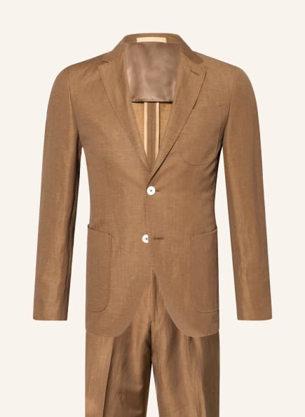 BOSS Suit HESTON slim fit with linen, Color: LIGHT BROWN (Image 1)
