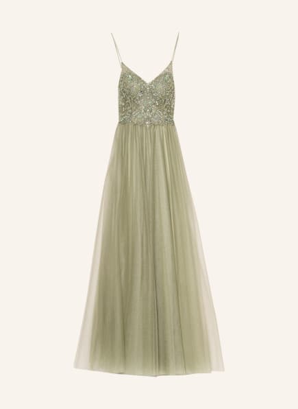unique Evening dress with sequins and decorative gems , Color: GREEN (Image 1)