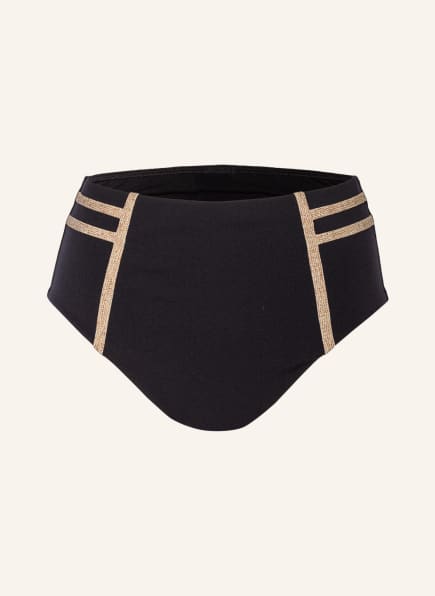 MARYAN MEHLHORN High waist bikini bottoms CONSTRUCTION, Color: BLACK/ BEIGE (Image 1)