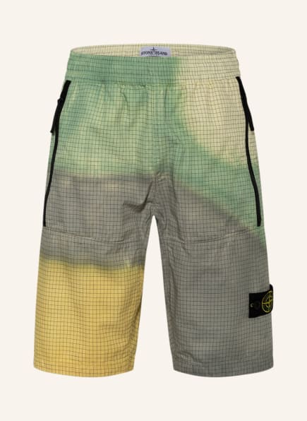 STONE ISLAND JUNIOR Shorts, Farbe: HELLGRAU/ HELLGRÜN/ HELLGELB (Bild 1)