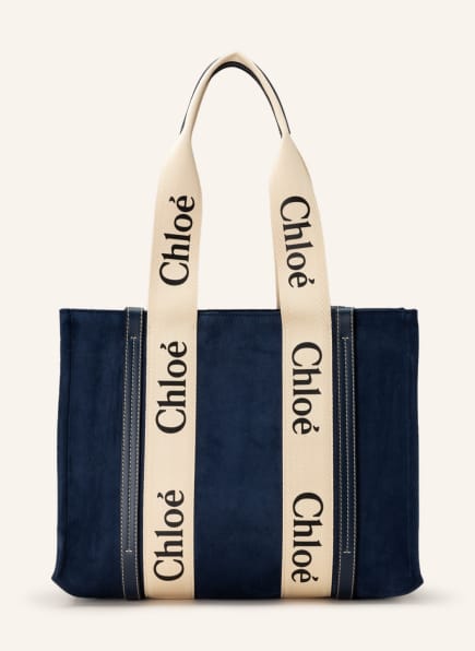Chloé Shopper WOODY MEDIUM, Farbe: NAVY (Bild 1)