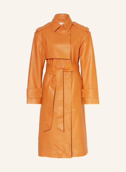 REMAIN BIRGER CHRISTENSEN Trench coat PISONIA made of leather, Color: ORANGE (Image 1)