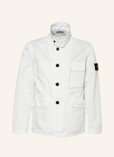 STONE ISLAND Field jacket with linen, Color: WHITE (Image 1)