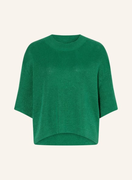 Marc O'Polo Short-sleeve pullover made of linen, Color: GREEN (Image 1)