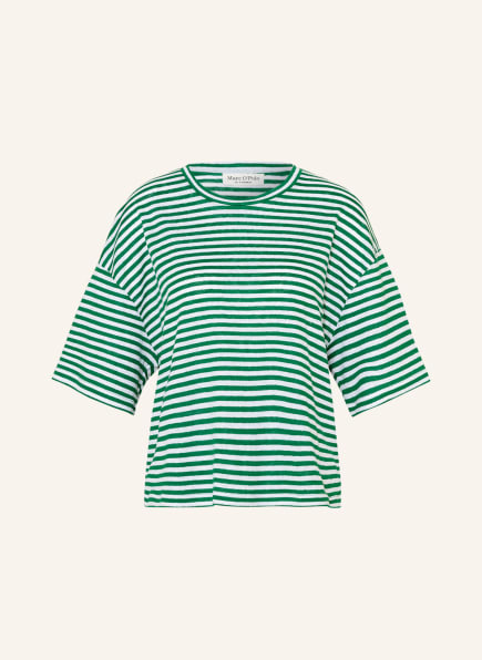Marc O'Polo T-Shirt aus Leinen, Farbe: GRÜN/ WEISS (Bild 1)