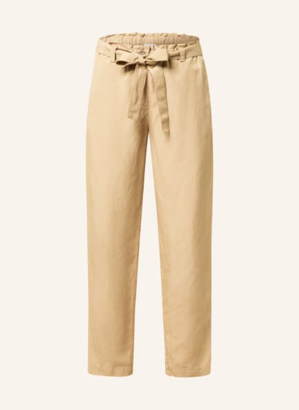 Marc O'Polo Paperbag trousers with linen, Color: BEIGE (Image 1)