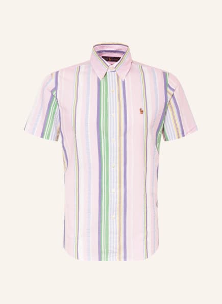 POLO RALPH LAUREN Kurzarm-Hemd Custom Fit, Farbe: WEISS/ ROSA/ HELLBLAU (Bild 1)