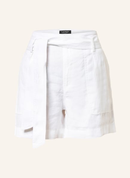 LAUREN RALPH LAUREN Paperbag-Shorts aus Leinen, Farbe: WEISS (Bild 1)