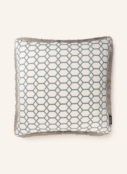 ROHLEDER Decorative cushion GRID with feather filling, Color: CREAM/ TEAL (Image 1)