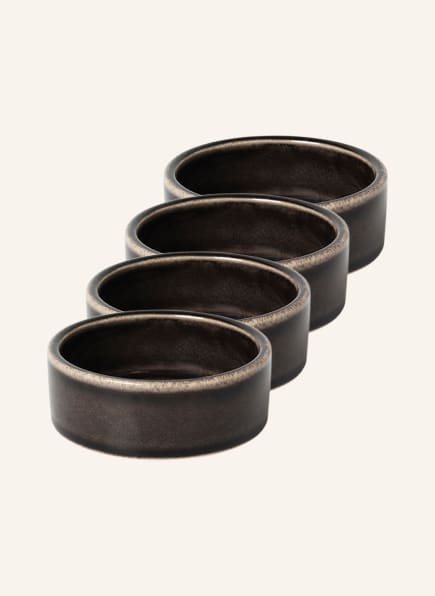 BROSTE COPENHAGEN Set of 4 bowls NORDIC COAL , Color: DARK BROWN (Image 1)