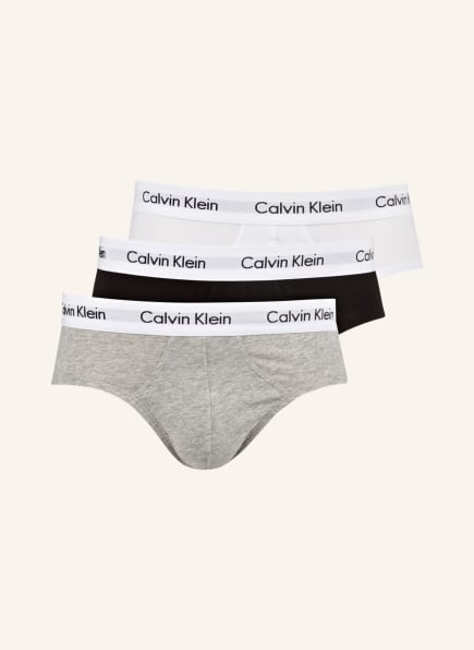 Calvin Klein 3er-Pack Slips, Farbe: WEISS/ GRAU/ SCHWARZ (Bild 1)